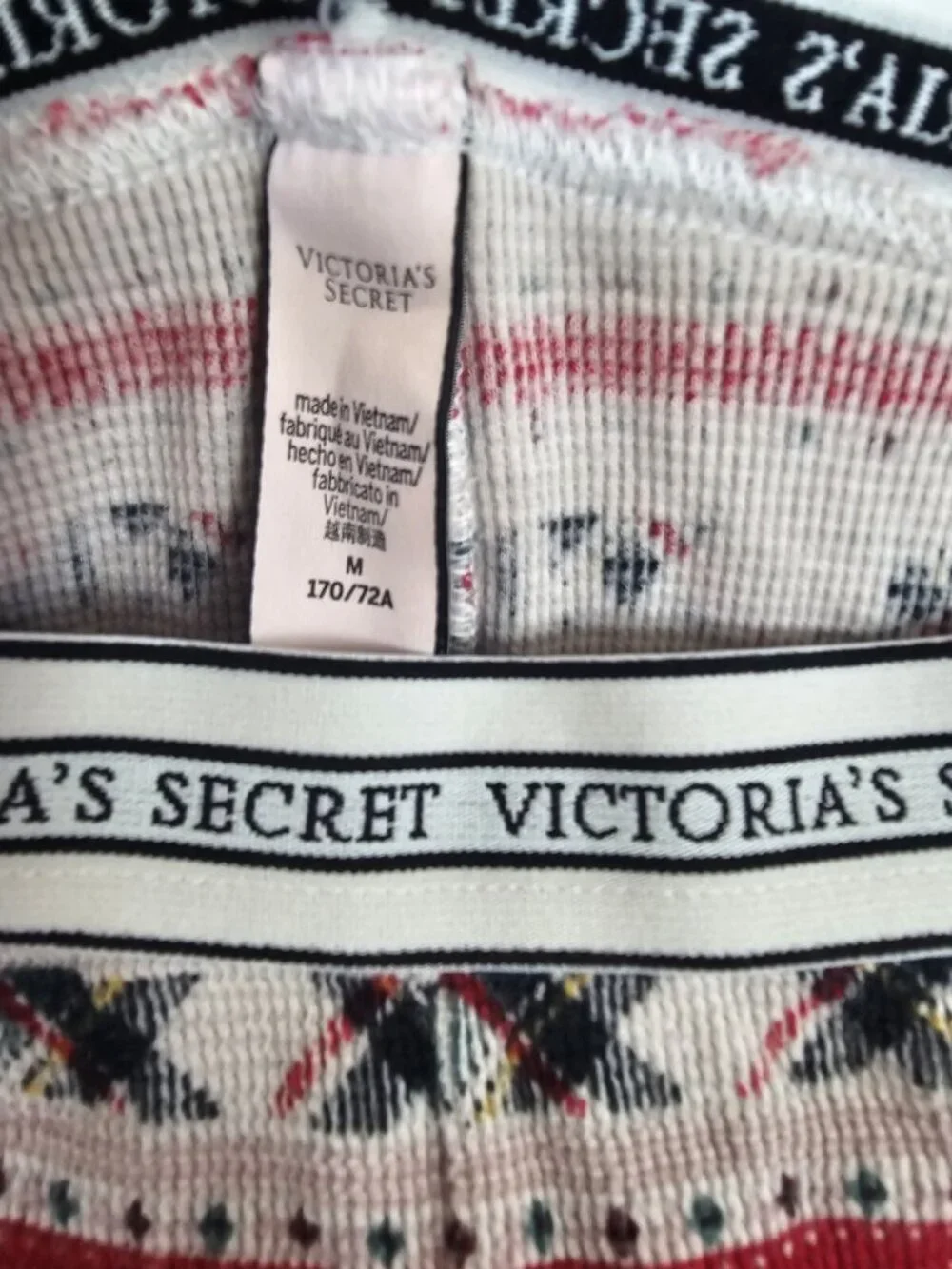 Victoria's Secret Thermal Jogger Pajama Pants Red Striped Women's Medium